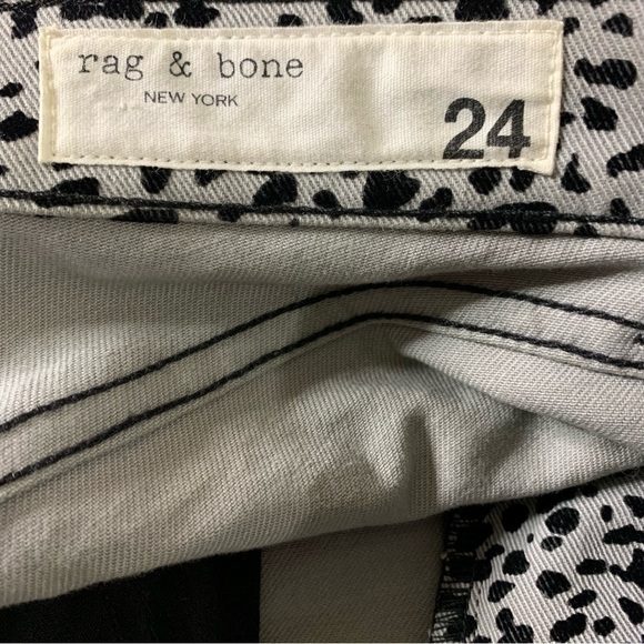 Rag & Bone High Rise Cheetah Print Raw Hem Jeans Size 24 - Picture 7 of 11
